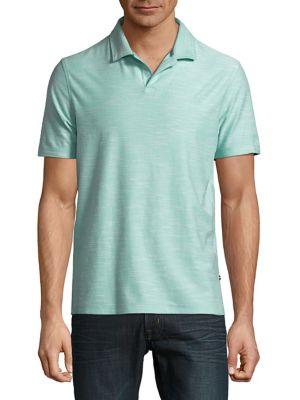 Black Brown Heathered Short-sleeve Polo Shirt
