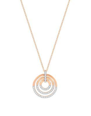 Swarovski Crystal Pave Round Pendant Necklace