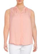 Lord & Taylor Plus Textured Sleeveless Blouse