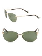 Timberland 57mm Round Rimless Sunglasses