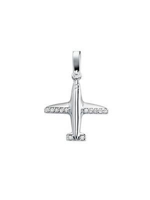 Michael Kors Sterling Silver & Pave Crystal Airplane Charm