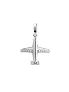 Michael Kors Sterling Silver & Pave Crystal Airplane Charm