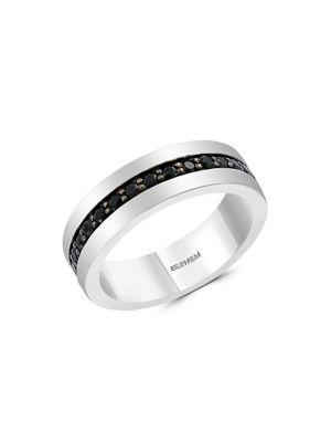 Effy 925 Sterling Silver & Black Sapphire Ring