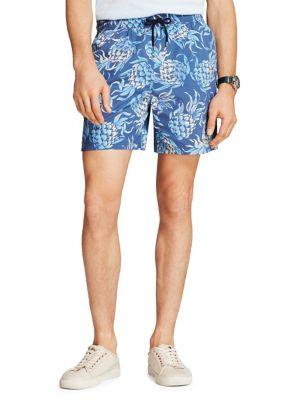 Brooks Brothers Red Fleece Pineapple-print Swim Trunks