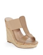 Charles By Charles David Alto Leather & Elastic Espadrille Wedge Sandals