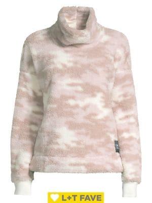 Calvin Klein Performance Camo Faux Shearling Mockneck Pullover