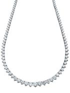 Crislu Classicsterling Silver Graduated Tennis Necklace