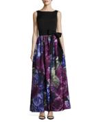 Tahari Arthur S. Levine Floral Skirt Floor-length Gown