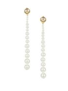 Kenneth Jay Lane Faux-pearl And 22k Gold Plated Linear Drop Earrings