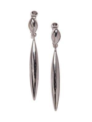 Vince Camuto Silvertone Clip Drop Earrings