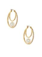 Vince Camuto Faux Pearl And Crystal Drop Earrings