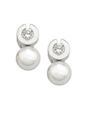 Majorica Exquisite Faux-pearl And Crystal Stacked Earrings