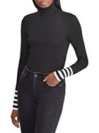 Lauren Ralph Lauren Striped-cuff Turtleneck Sweater
