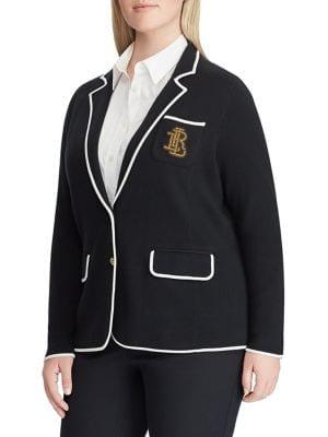 Lauren Ralph Lauren Plus Crest Notch Lapel Blazer
