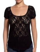 Hanky Panky Scoopneck High-low Lace Top