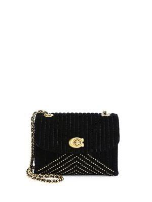 Coach Quilted Velvet Chain Shoulder Bag