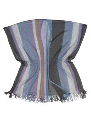 Fraas Textured Striped Wool Knit Ruana