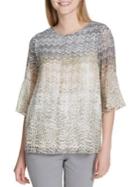 Calvin Klein Printed Bell Sleeve Blouse