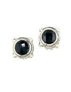 Effy Balissima Onyx, Sterling Silver And 18k Yellow Gold Stud Earrings