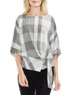 Vince Camuto Oversized Plaid Side-knot Blouse