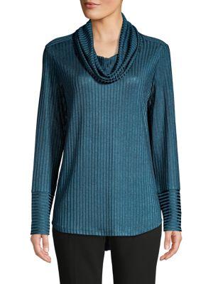 Jones New York Textured Cowlneck Top