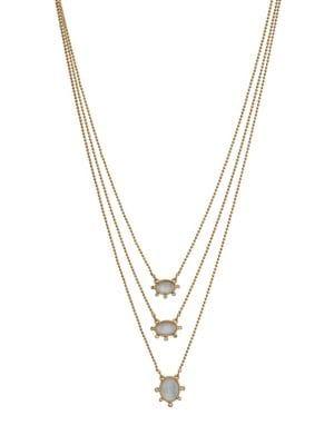Lucky Brand Goldtone And White Mother-of-pearl Layered Necklace