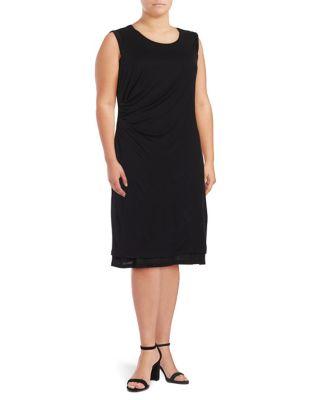 B Collection By Bobeau Ruched Roundneck Dress
