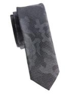 Black Brown Textured Camouflage Slim Tie