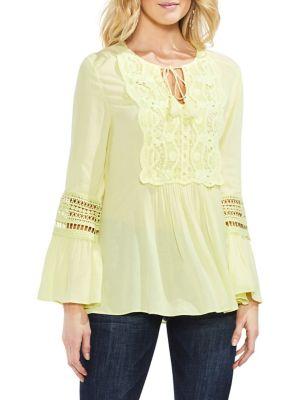 Vince Camuto Amalfi Breeze Lace-bib Bell-sleeve Blouse