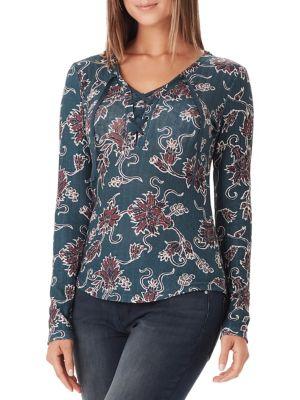 William Rast Phoebe Lace-up Henley