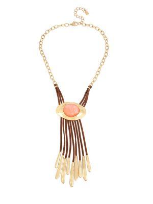 Robert Lee Morris Collection Sunset Orange Mother-of-pearl Y-necklace