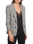 1.state Plaid Ruched-sleeve Blazer