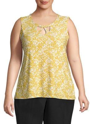 Kasper Plus Floral-print Sleeveless Top