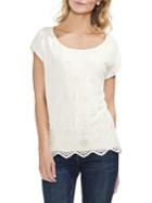 Vince Camuto Topic Heat Extend Shoulder Eyelet Blouse