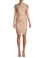 Calvin Klein Embellished Lace Mesh Sheath Dress
