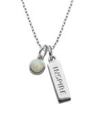 Lord & Taylor Sterling Silver Inspire Pendant Necklace