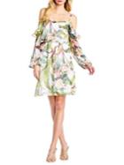 Adrianna Papell Printed Cold-shoulder Dress