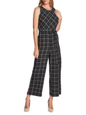 Vince Camuto Highland Belted Even Plaid Jumpsuit