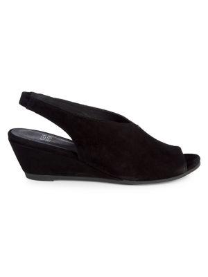 Eileen Fisher Slingback Suede Wedge Sandals