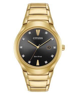 Citizen Eco-drive Diamond And Goldtone Stainless Steel Bracelet Watch