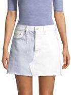 Levi's Premium Frayed Hem Denim Mini Skirt
