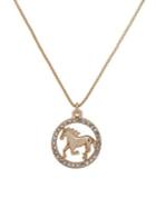 Lauren Ralph Lauren Goldtone & Crystal Horse Pendant Necklace