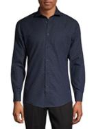 Black Brown Dot-print Button-down Shirt