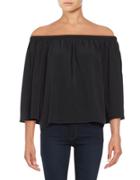 French Connection Off-the-shoulder Crepe Top
