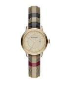 Burberry Goldtone Ip Stainless Steel & Check Strap Watch/32mm
