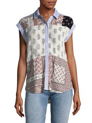 Lord & Taylor Frankie Ryn Patchwork Button-down Shirt