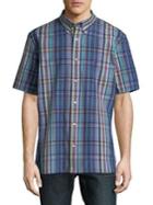 Brooks Brothers Red Fleece Plaid Broadcloth Yarn Dyes Cotton Shirt