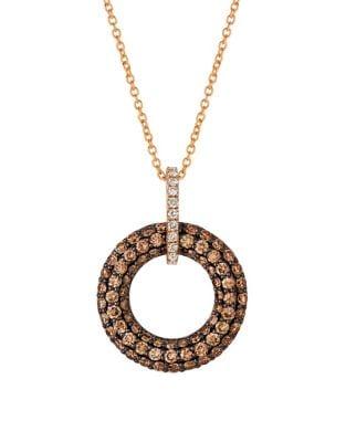 Le Vian Chocolatier Vanilla Diamonds, Chocolate Diamonds And 14k Strawberry Gold Necklace