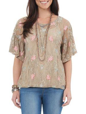 Democracy Lace Embroidered Top