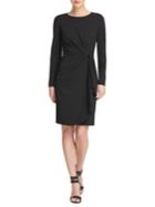 Donna Karan Long Sleeve Twisted Sheath Dress